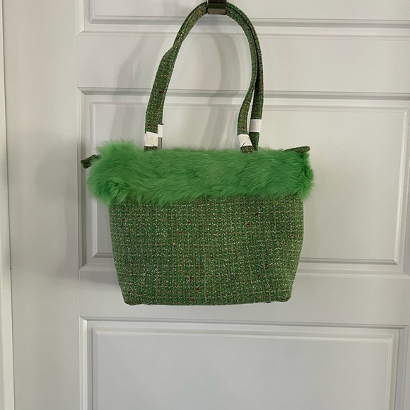 Hananel Lime Green Tweed Purse Bag NWT - Picture 3 of 5
